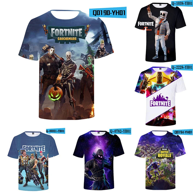 New Game Fortnite T-Shirts Anime Beach 3D Printed Streetwear Cute Cartoon O-Neck Oversized T Shirt Harajuku Kids Tees Tops Gift