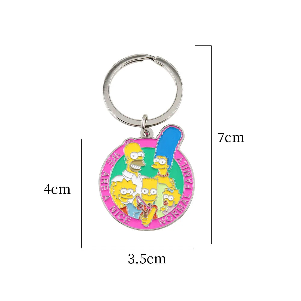 Animated Sitcom Character Keychain Cartoon Anime Inspiration Keychain Fashion Pendant