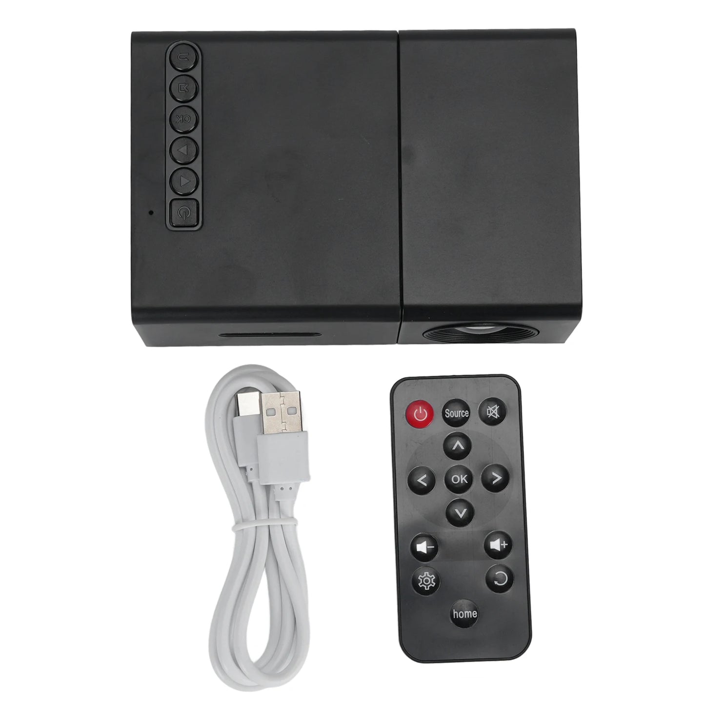 Portable Projector LED Movie Projector 6000lm Brightness HiFi Stereo Speaker HD USB 3.5mm Port for Home Gathering for Phone PC