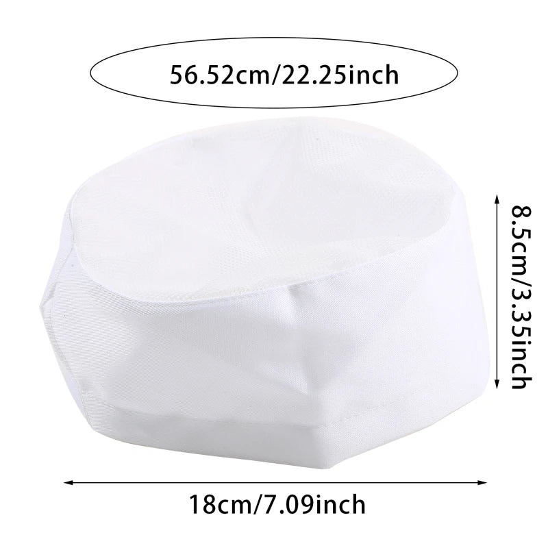 Chef Hat Restaurant Kitchen Baker Catering Cooking Cap Women Men Food Service Working Cap Mesh Top Cap Uniform Cooker Hat