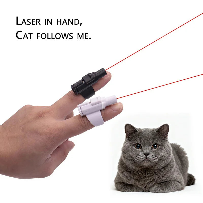 Portable Mini Laser Cat Toy Finger Sleeve Design LED Laser Pointer Pet Training Flashlight Scratching Tool Funny Cat Chase Stick