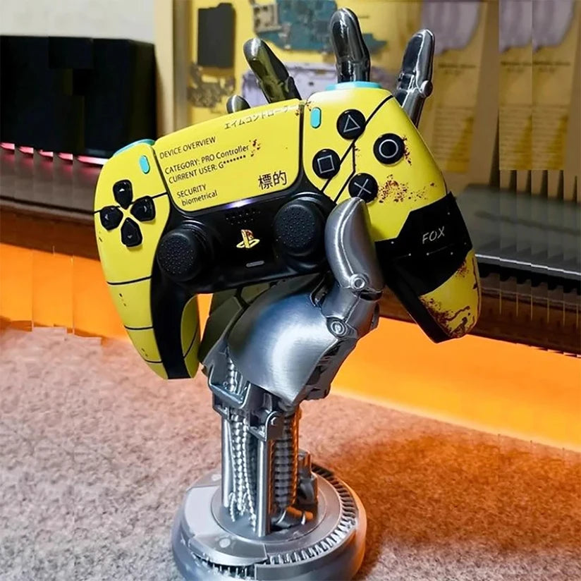 1pcGame Controller Desktop Stand Headphone Stand Jewelry Bracket Cyberpunk Mechanical Arm Resin Handicraft Ornament Storage Rack