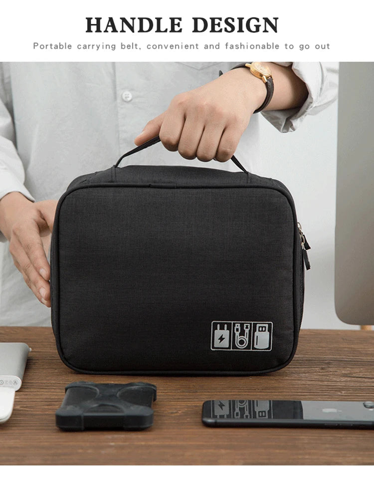 Electronics Organizer Travel Cable Organizer Bag for Electronics Accessories, Portable Tech Carring Large Storage Case for Charg