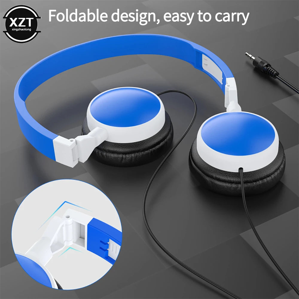 Subwoofer Wired Gaming Headset Hifi Sound Quality Foldable Portable 3.5mm Plug Headphones For Pc Game Host All Smartphones