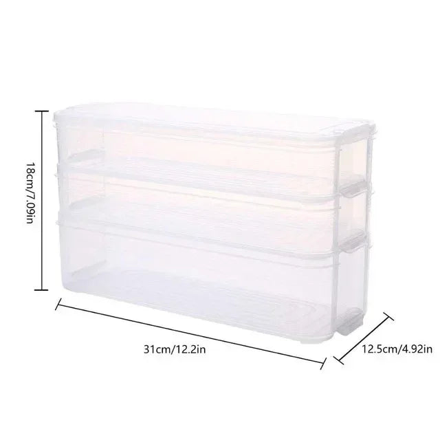 Kitchen Fridge Freezer Space Organizer Refrigerator Storage Rack Shelf Holder Drawer Multi-layer Food Storage Box