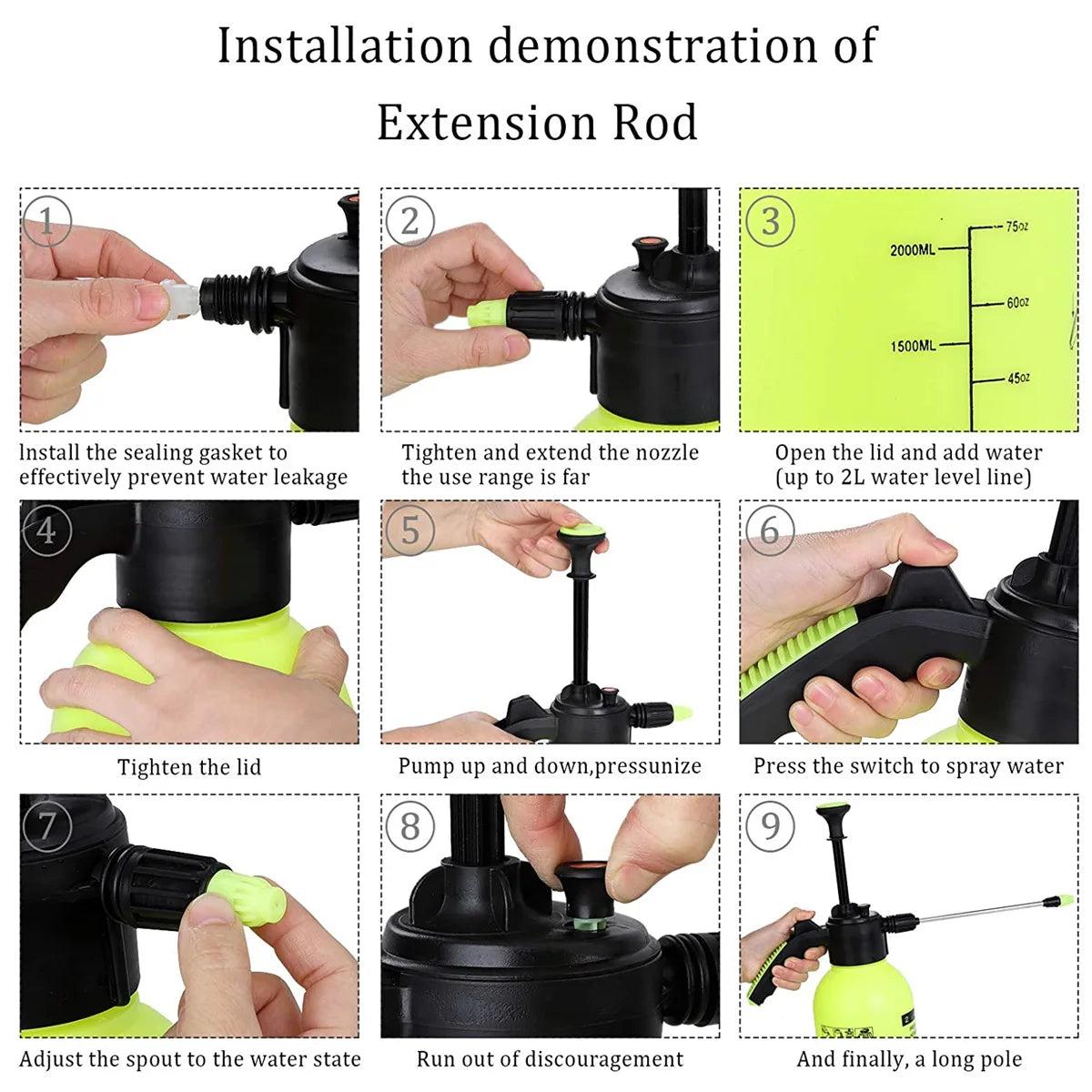 0.8 L-3 L Hand Held Sprayer,Garden Sprayer Bottle, Hand Pressure Spray, Air Pump Sprayer Bottle, Irrigation Disinfection Sprayer