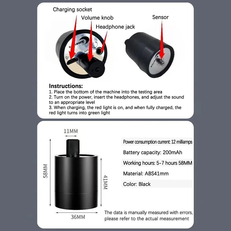 Multi-functional Water Leak Detector Sound Detector For Pipe Water Leak Suitable For Leak Detection Of Various Construction Pipe