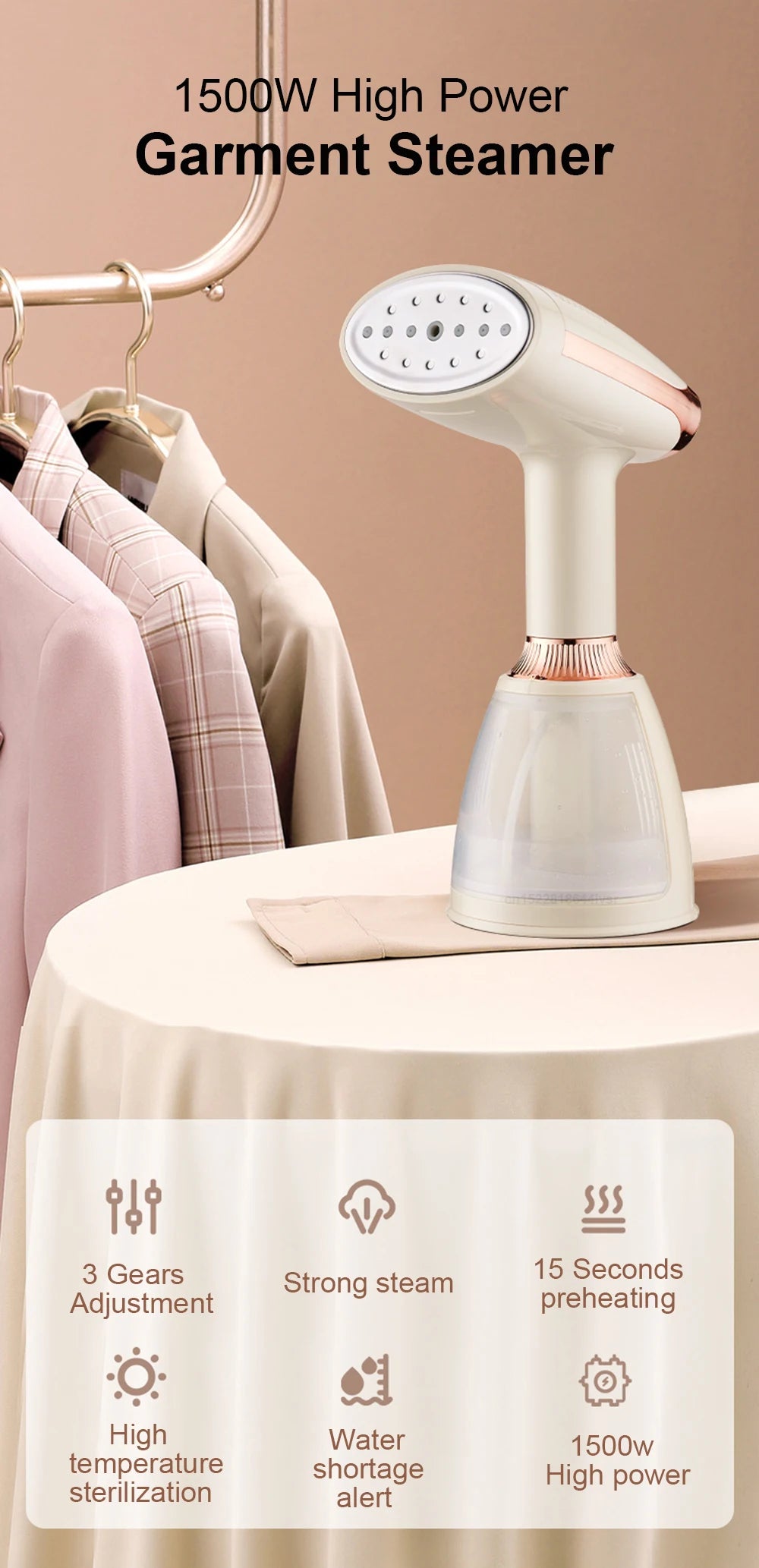 Steam Iron Portable Garment Steamer for Clothes Electric Handheld Garment Steamer Small Iron Steam Cleaner for Home Travel