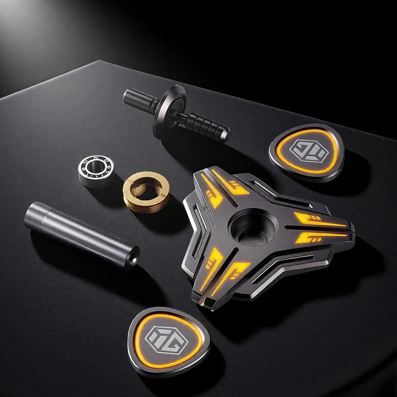 Finger Spinner Toy Anxiety Relief High Speed Metal Gyro Hand Spinner with Smooth Bearings Durable Alloy Light Up Office Desk Toy