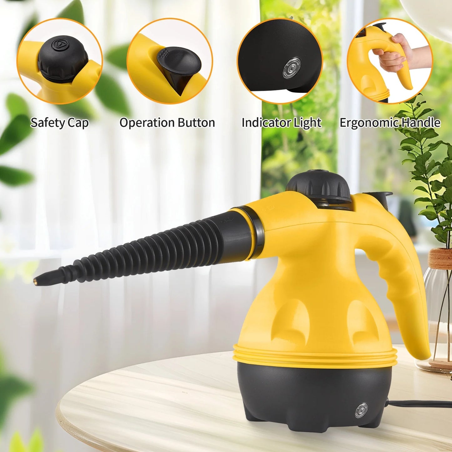 Handheld Steam Cleaner Portable High Temperature Pressurized Steam Cleaning Machine For Kitchen Sofa Bathroom Car Window