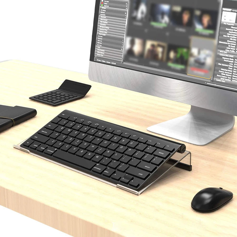 Keyboard Stand - Z-Shaped  Transparent Keyboard Stand, Easy to Type, Suitable For School, Home Office, No Assembly Required, Des