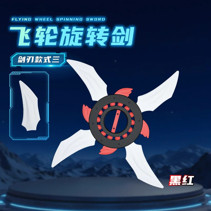 Spinning LED Lightsaber Toy Rotatable Flywheel Light Up Sword for Kids with Multi-Color Effects for Cosplay Christmas Halloween