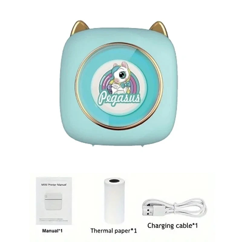 Thermal Mini Printer, Portable Inkless Sticker Maker, Free Cut Pocket Printer, Photo Label Memo Printing Tag Bluetooth Printer