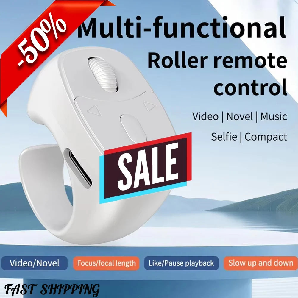 Remote Scrolling for Tiktok Bluetooth Page Turner Wireless Scroller for iPhone Android Kindle Rechargeable Remote Control