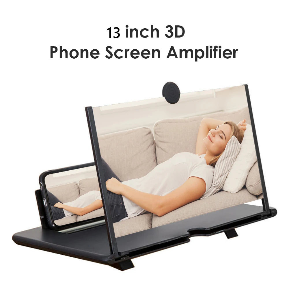 10 inch 3D Phone Screen Magnifying Amplifier For Mobile Display Enlarged Magnifier Foldable Holder Stand Video Amplifier