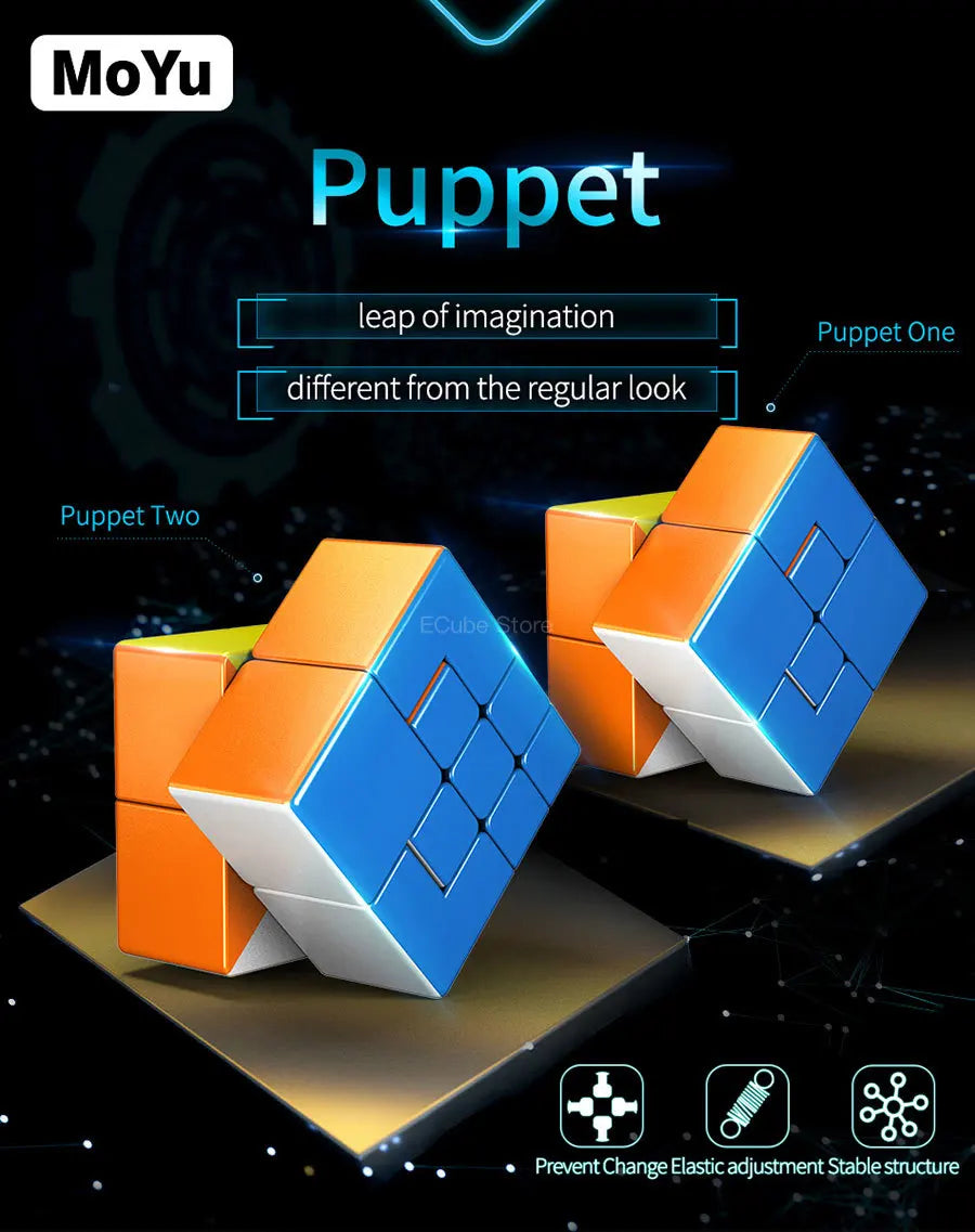 [ECube] MoYu MeiLong Magic Cubes 3x3x3 Puppet Stickerless Cubing Classroom Puzzle 3x3 Puppet 1 2 Professional Educational Toy