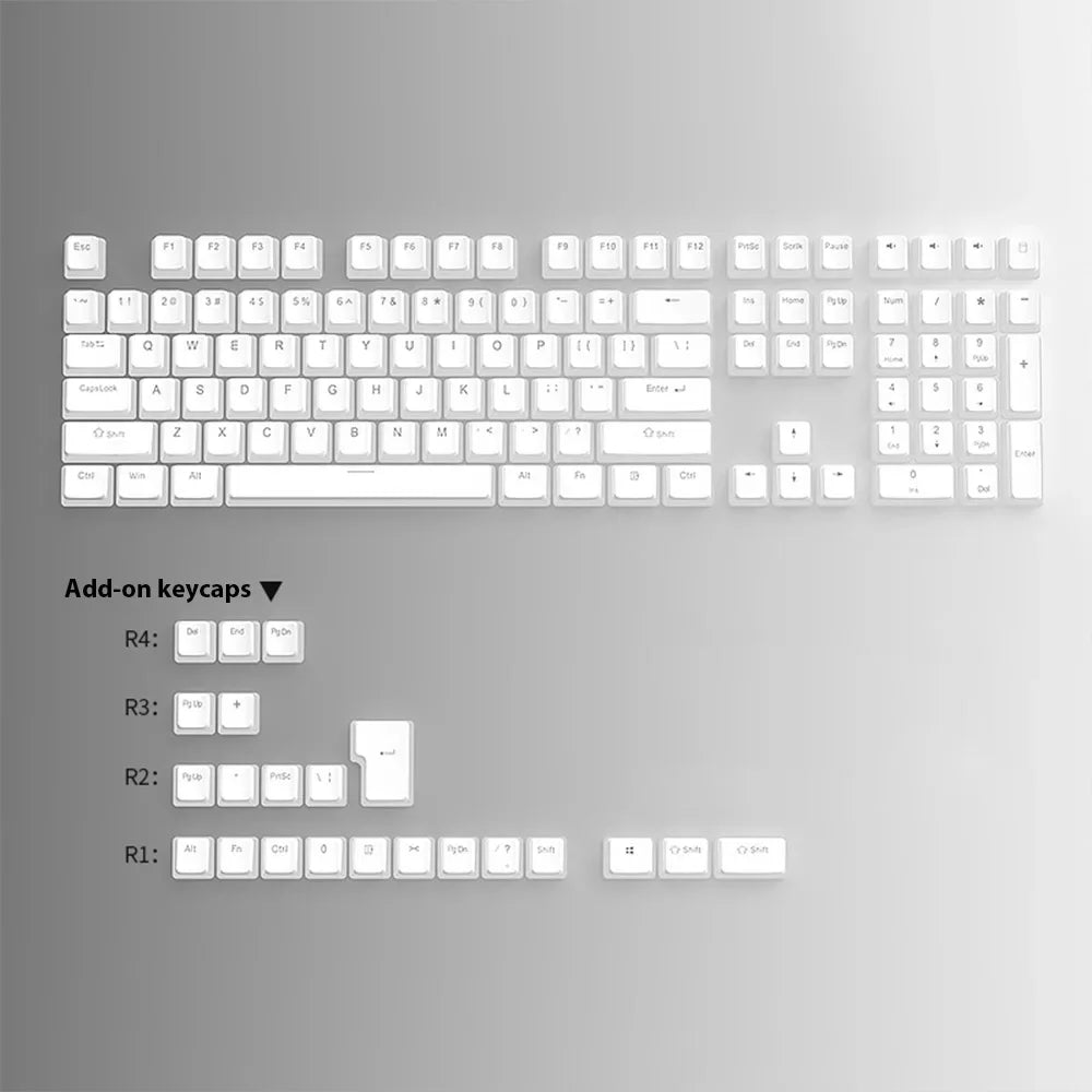 130 Keys Pudding Keycaps For 61 68 84 87 96 98 100 104 108 Key RGB Mechanical Keyboard PBT Double Shot Mteria keyboard keycaps