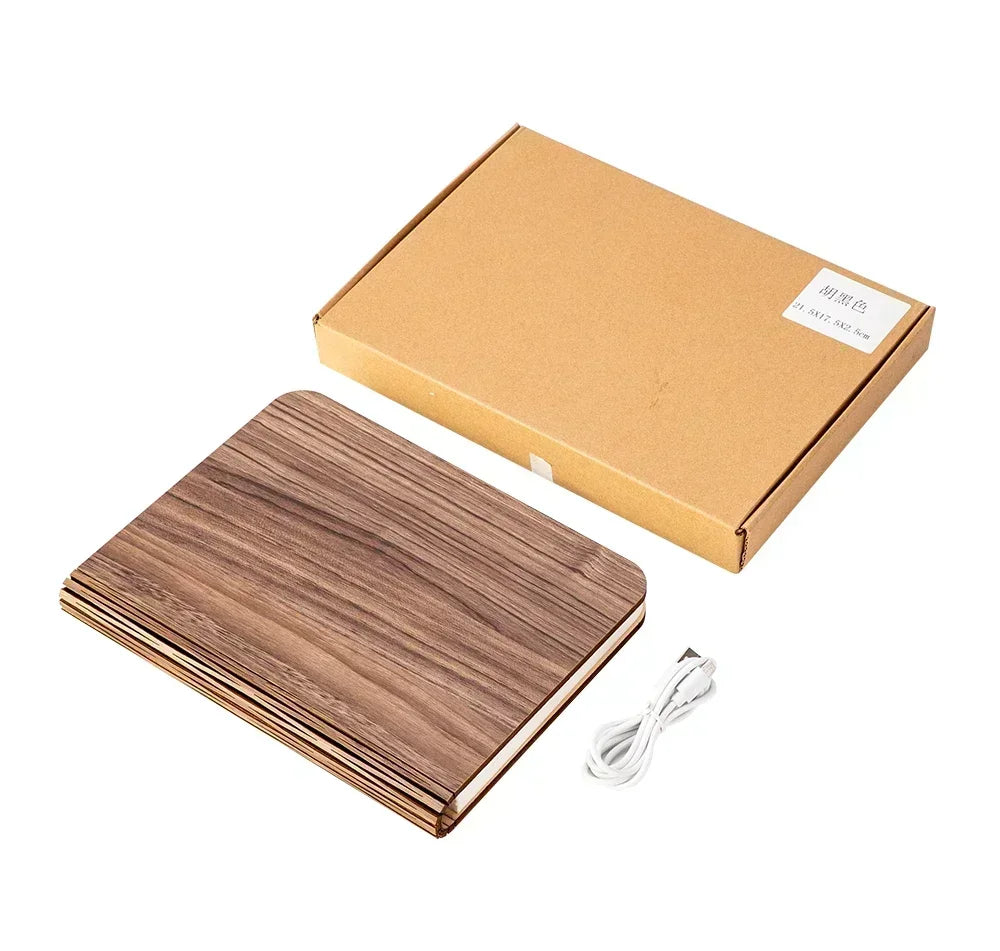 LED Wooden Book Lamp Creative 3D Book Light Folding LED Night Light USB Recharge Decor Bedroom Table Lamp for Kid Brithday Gifts