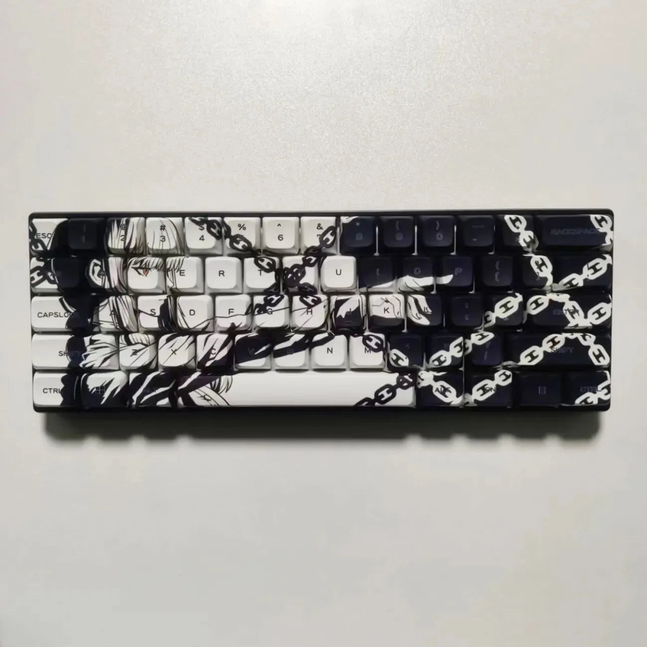 Makima Anime Keycaps Cartoon 129 Keys PBT Keycap Chreey Keycaps Japan Key Cap Dye-sub Mechanical Keyboard Caps for 64/68/71/108