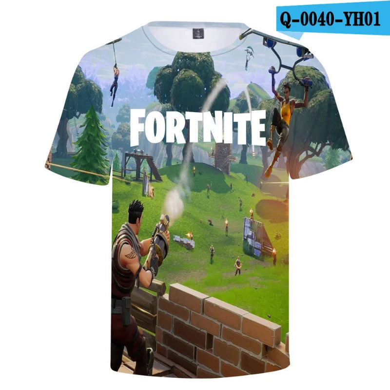 New Game Fortnite T-Shirts Anime Beach 3D Printed Streetwear Cute Cartoon O-Neck Oversized T Shirt Harajuku Kids Tees Tops Gift
