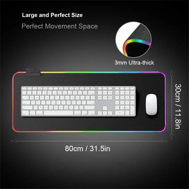 RGB Gaming Cyberpunks Mouse Pad XXL Computer Gamer Large Led Mousepad Ghost Head Desktop Decoration WOW Deskmat Wit Backlit