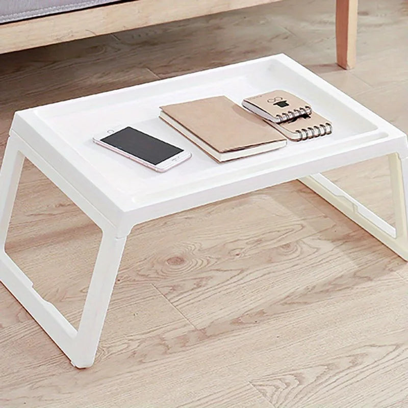 Multi-function Foldable Laptop White Desk with Stabilizing Legs, Portable Study Table for Bed Office, Household Desks Furniture