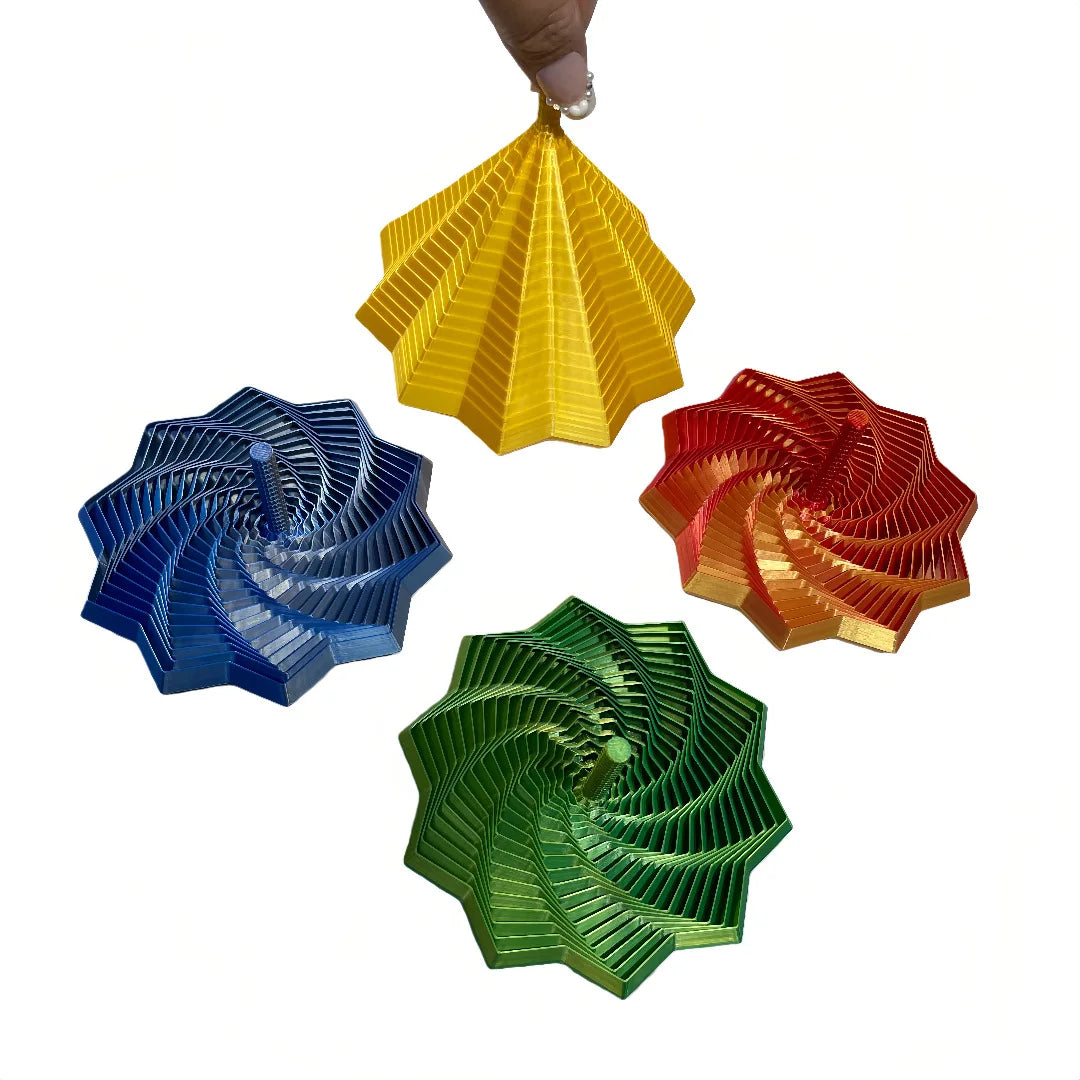 3D Printing Expanded Sensory Fidget Star Model Visual Illusion Hexagon Whirling Spiral Ornaments Stress Relief Board Game
