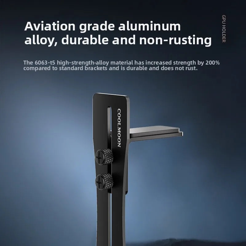 Aluminum GPU Brace Support for Vertical GPU in PC Case Universal Graphics Card Sag Bracket for Desktop Computer Gaming Build