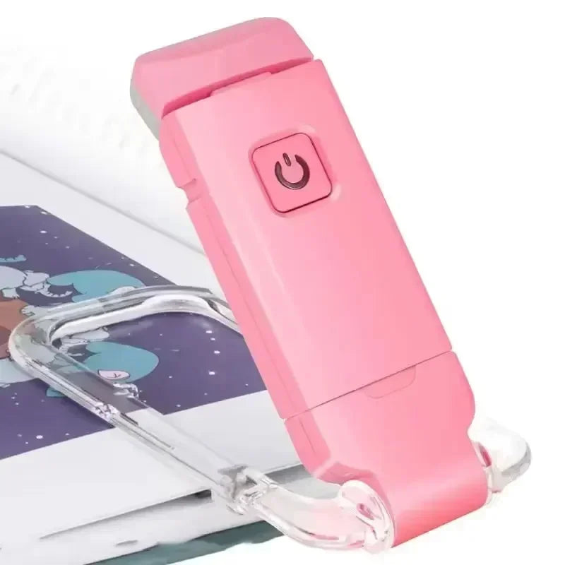 Book Light Brightness Adjustable for Eye-Protection USB Rechargeable LED Clip on Portable Bookmark Light for Reading in Bed Car