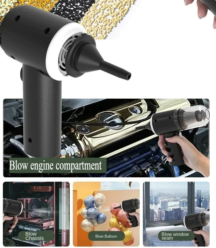 Wireless Car Vacuum Cleaner USB Charging 1200mAh Portable Cleaning Appliance Mini Wet and Dry Blow Vacuum Cleaner Household