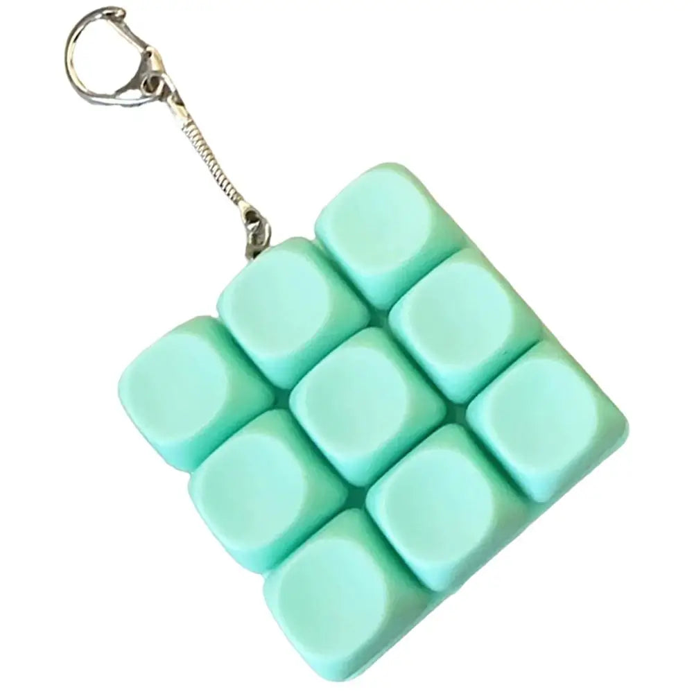 Mechanical Keyboard Fidget Keychain Toy Clicky Keycap Stress Relief 9 Keys Finger Button Squeeze Toy for Adults Gift