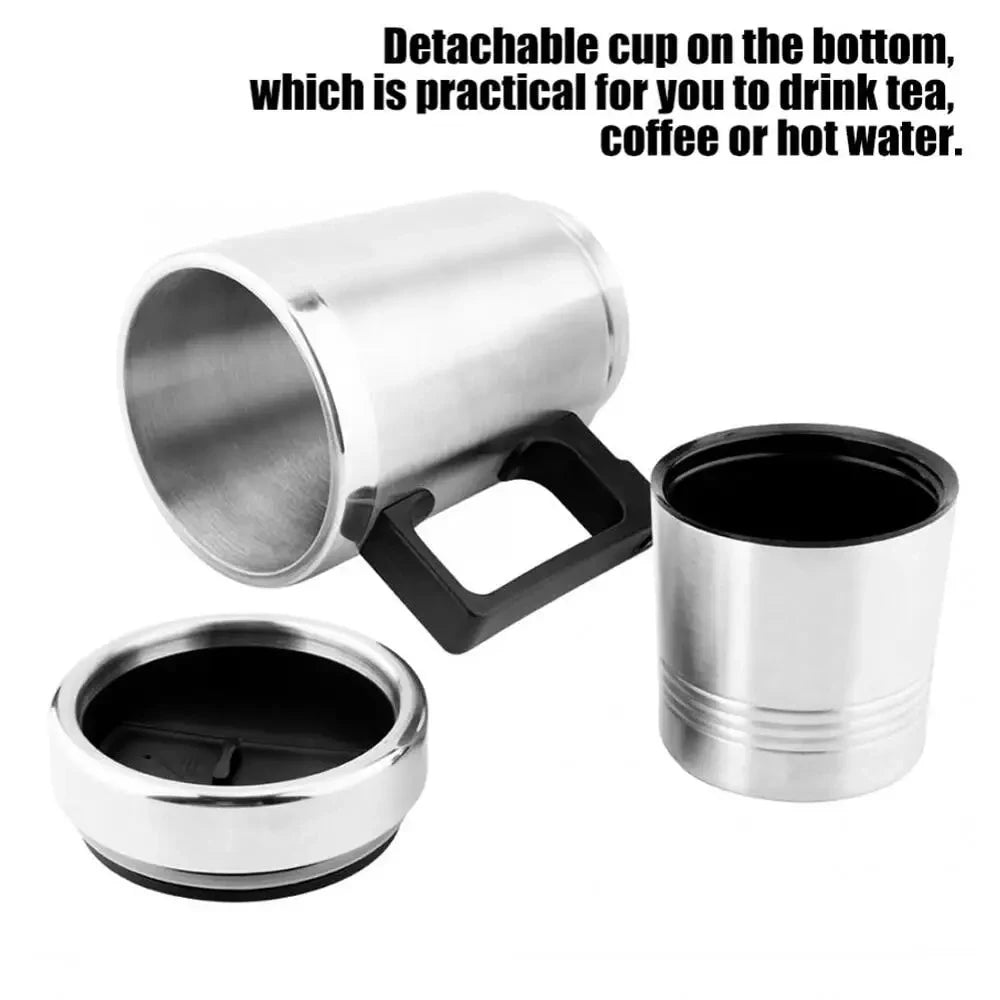 12V/24V Car Electric Heating Mug Water Heater Thermos Stainless Steel Heating Kettle Electric Heating Water Cup Car Water Heater