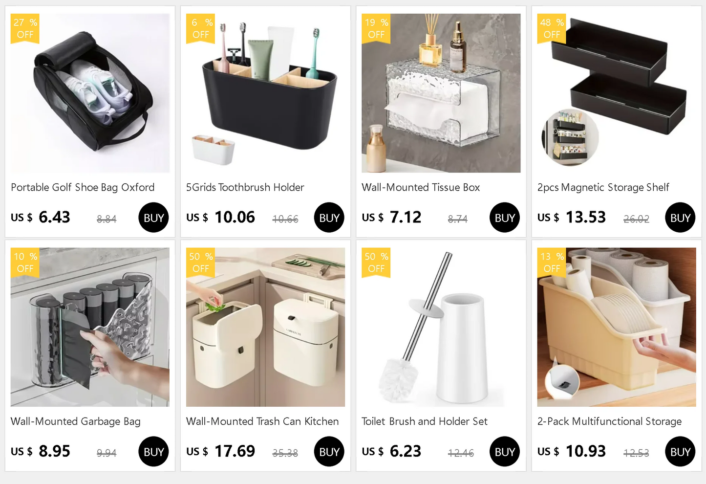 Kitchen Wall-mounted Adhesive Storage Rack Multifunctional Cabinet Door Storage Box Under Sink Drawer Shelf Bathroom Organizer