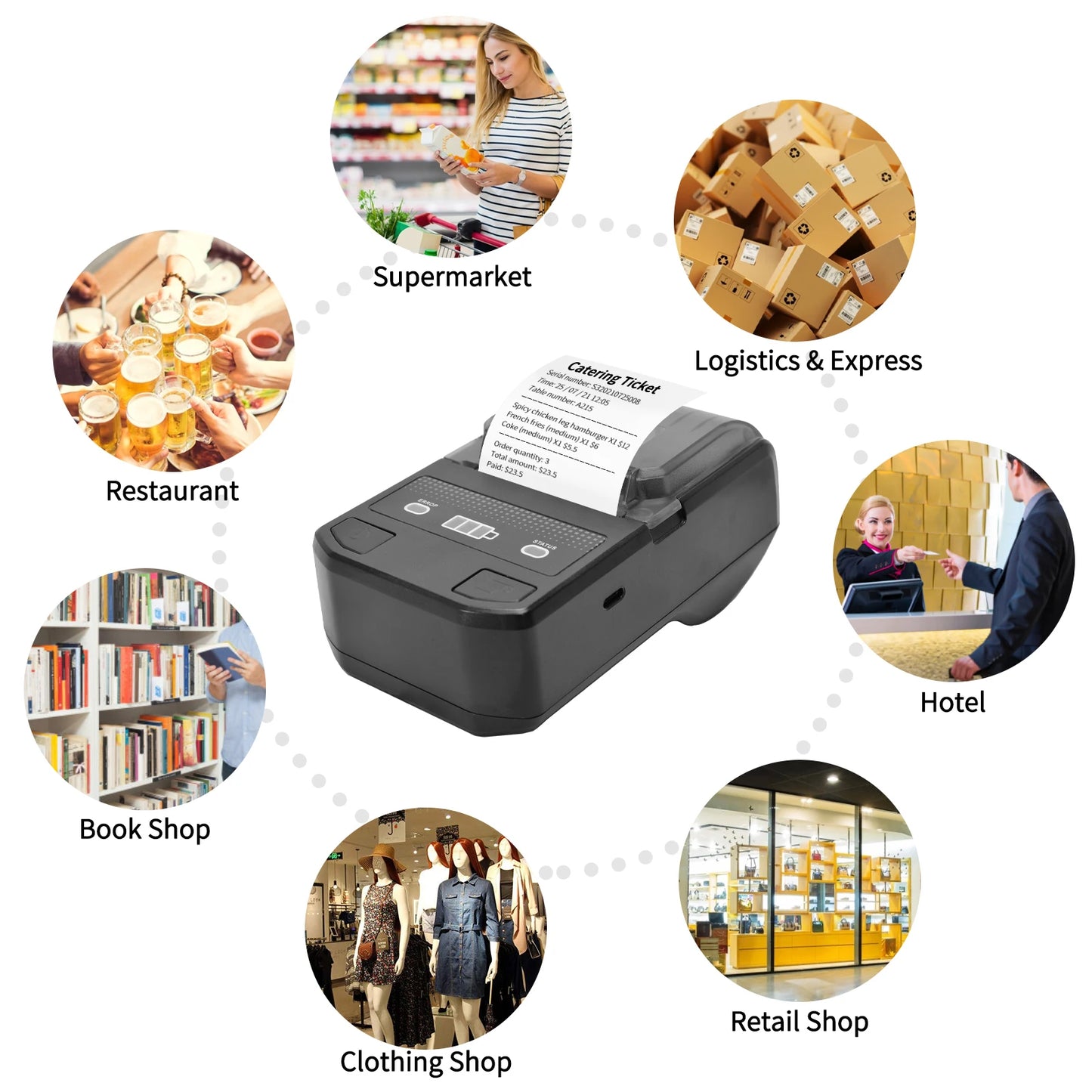 Portable Thermal Label Maker Wireless BT Mini Label Printer 58mm Barcode Printer for Retail Price Tag Warehouse Label Printing