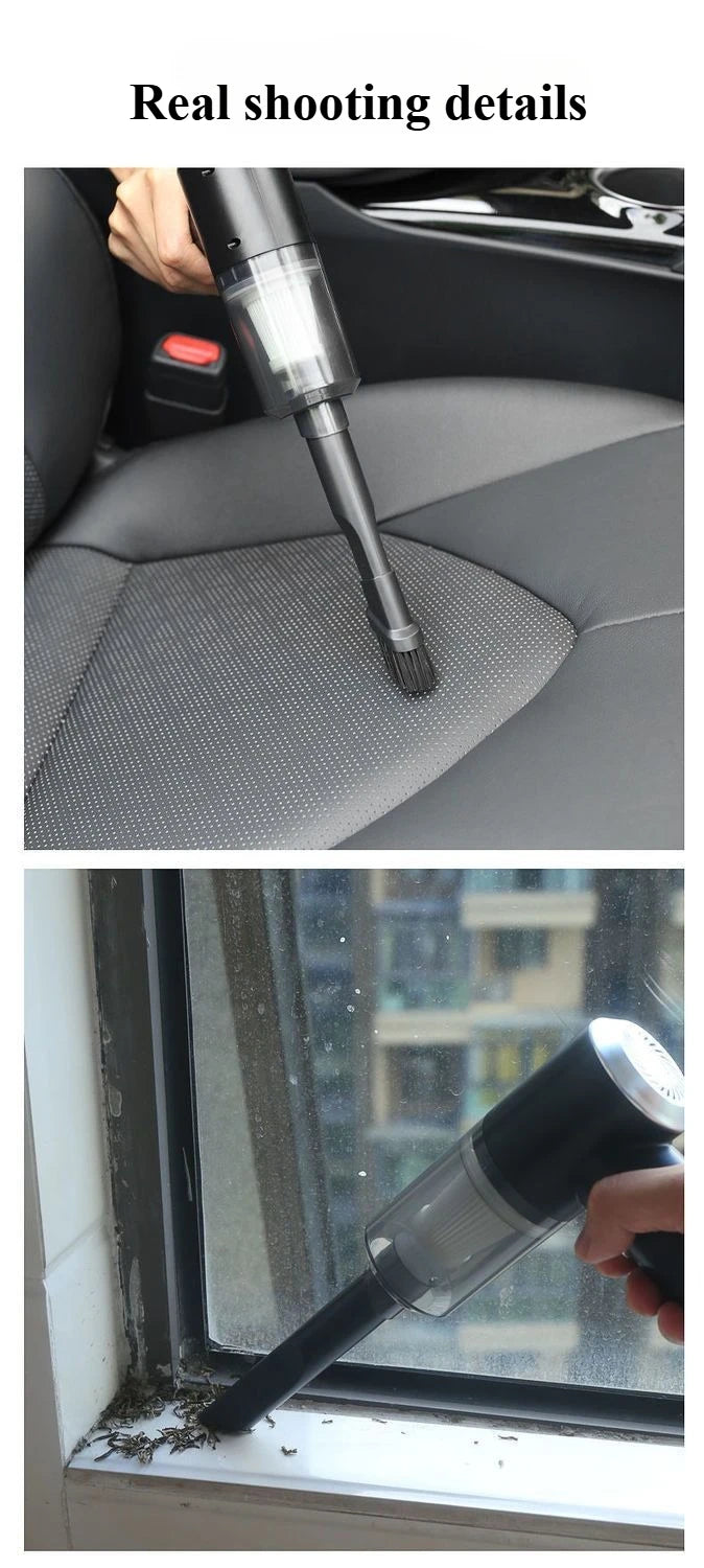 Wireless Car Vacuum Cleaner USB Charging 1200mAh Portable Cleaning Appliance Mini Wet and Dry Blow Vacuum Cleaner Household