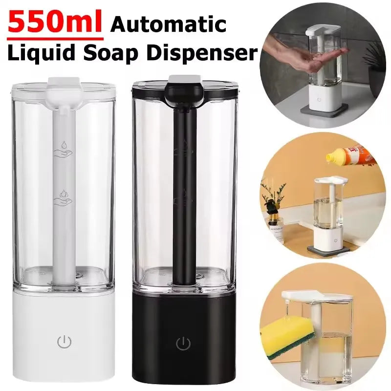 550ML Touchless Liquid Automatic Smart Sense Soap Dispenser Type-C Rechargeable/Battery Electric Hand Sanitizer Washing Machine