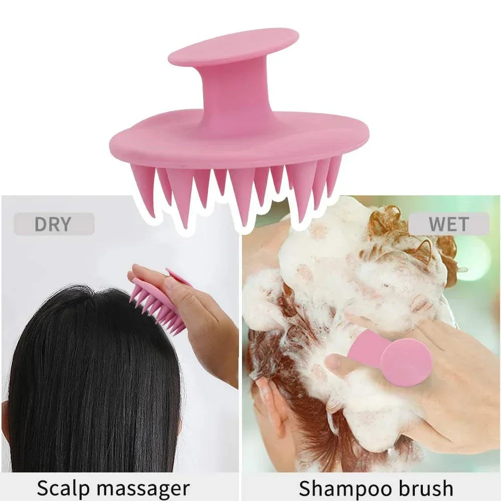 Silicone Scalp Hair Massage Brush Shampoo Massage Comb Bath Wash Hair Care Root Scalp Massager Shower Brush Salon Hair Tool