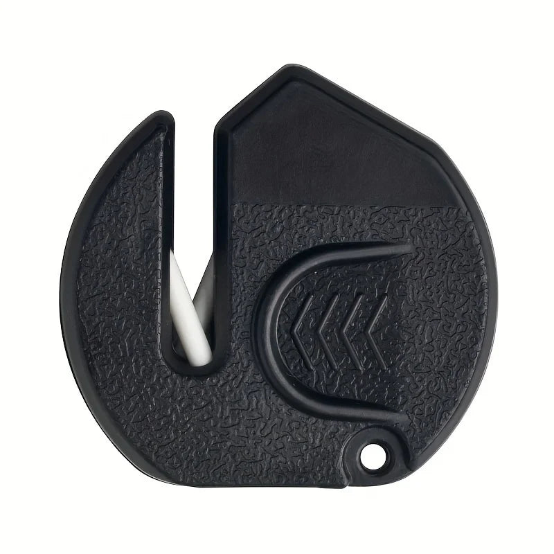 Portable mini sharpener, compact and durable plastic design, suitable for outdoor, camping, and kitchen use