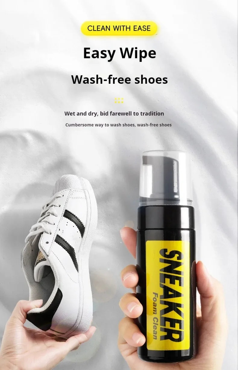Shoes Cleaner Suit Foam Dry Cleaning 150ML Water-Free Foam Sneakers Cleaner Shoe Brush Shoe Cloth Work on White Shoe Suede Boot