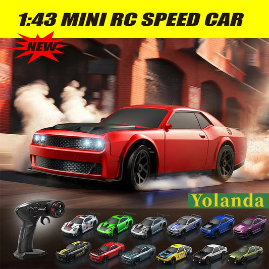 1/43 HB-RP43 RC Drift Car with DIY White Body Shell & Extra Tires 2.4G 4WD ESP Gyro Stabilization Full Proportional Control Car