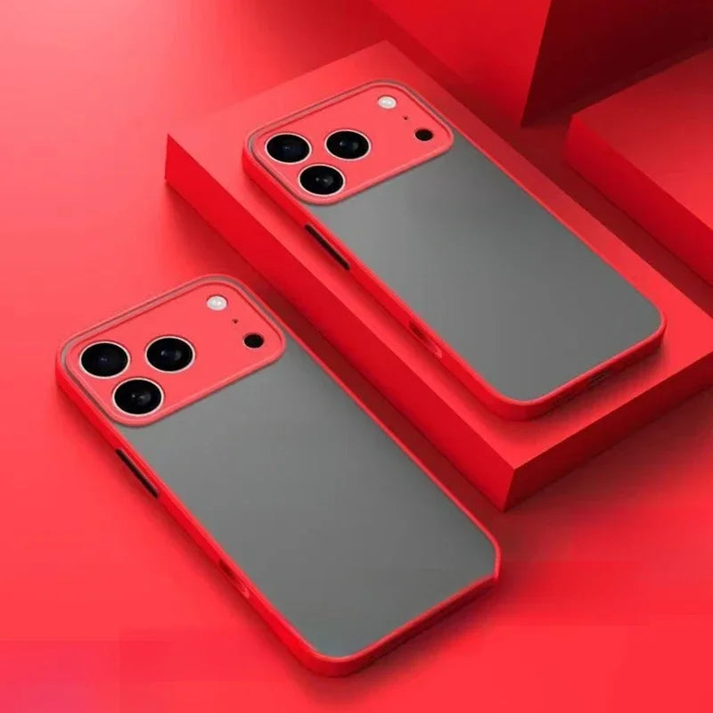 For iPhone 17ProMax 17 Pro Max 17Air AiR 16 16Plus Plus + Pro 16E E New Armor Shockproof Matte Hard Silicone Frosted Back Cover