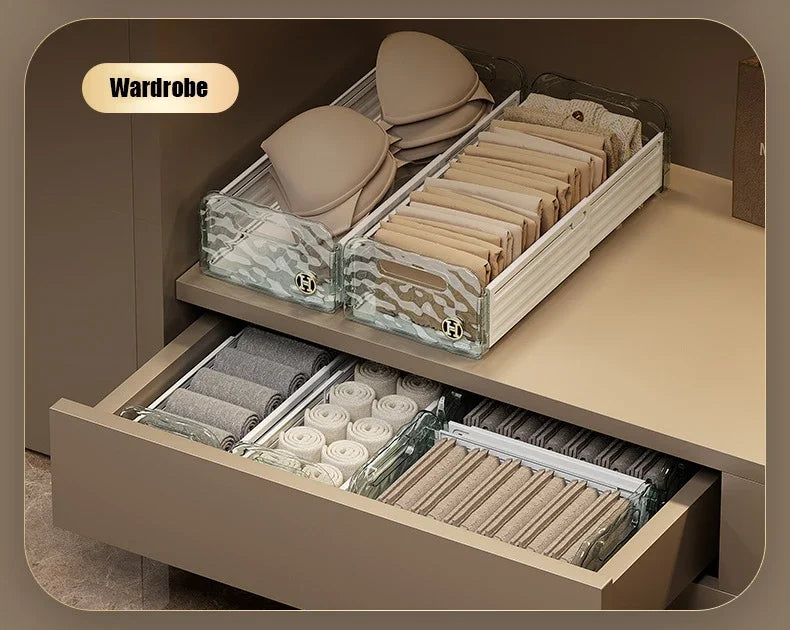 Kitchen Organizing Storage Box Simple Cabinet Retractable Storage Box Water Corrugated Drawer Desktop Snacks Grocery Storage Box