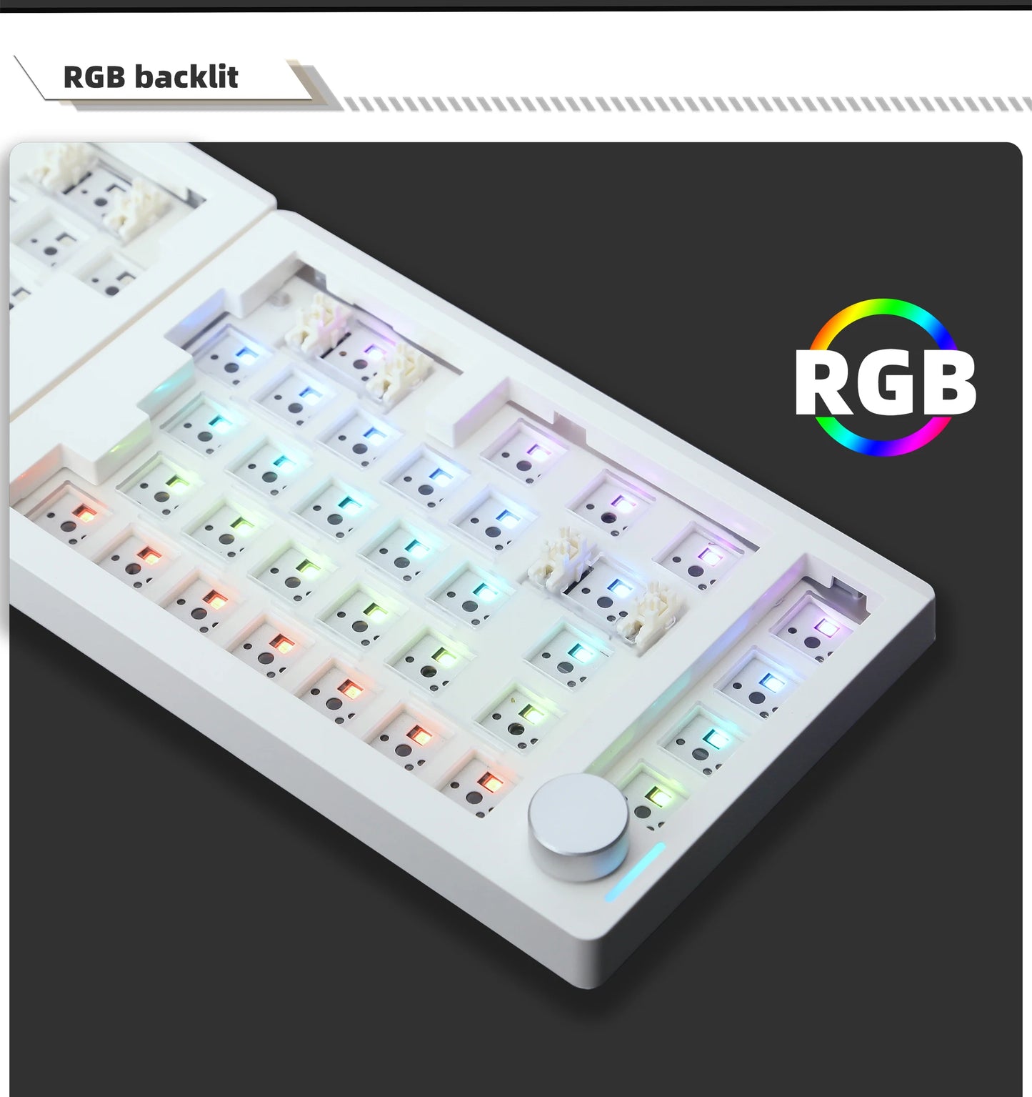 GMK70 Split Type Customized Gaming Mechanical Keyboard Kit Hot swappable Gasket Customized Ergonomic Keyboard Supports QMK/VIA