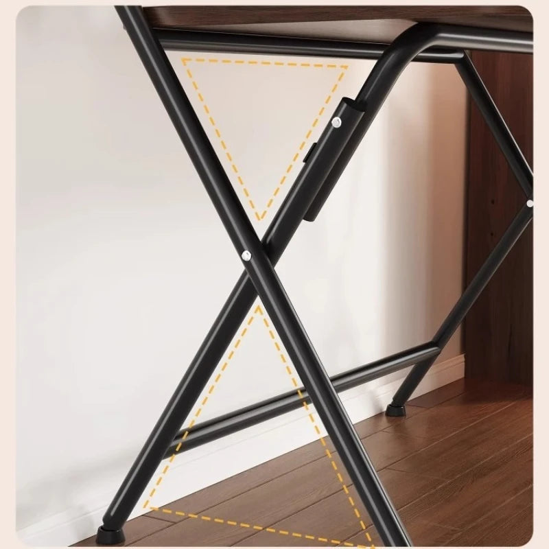 Foldable Computer Study Desk, Student Home Writing Desk, Small Apartment Simple Office Table,  Double-Layer  Functional Desk