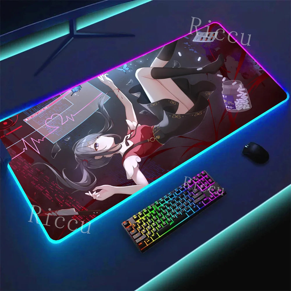 RGB HD Needy Girl Overdose MousePad Gamer Desk Mat Large Mousepad Compute Deskpad Art Gaming Mouse Mats Pc Company Pads E-Sports