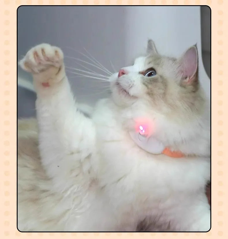Smart Laser Cat Toy Collar Hands-Free Pet Self-Entertainment Interactive Collar Adjustable Strap USB Rechargeable 2 Colors