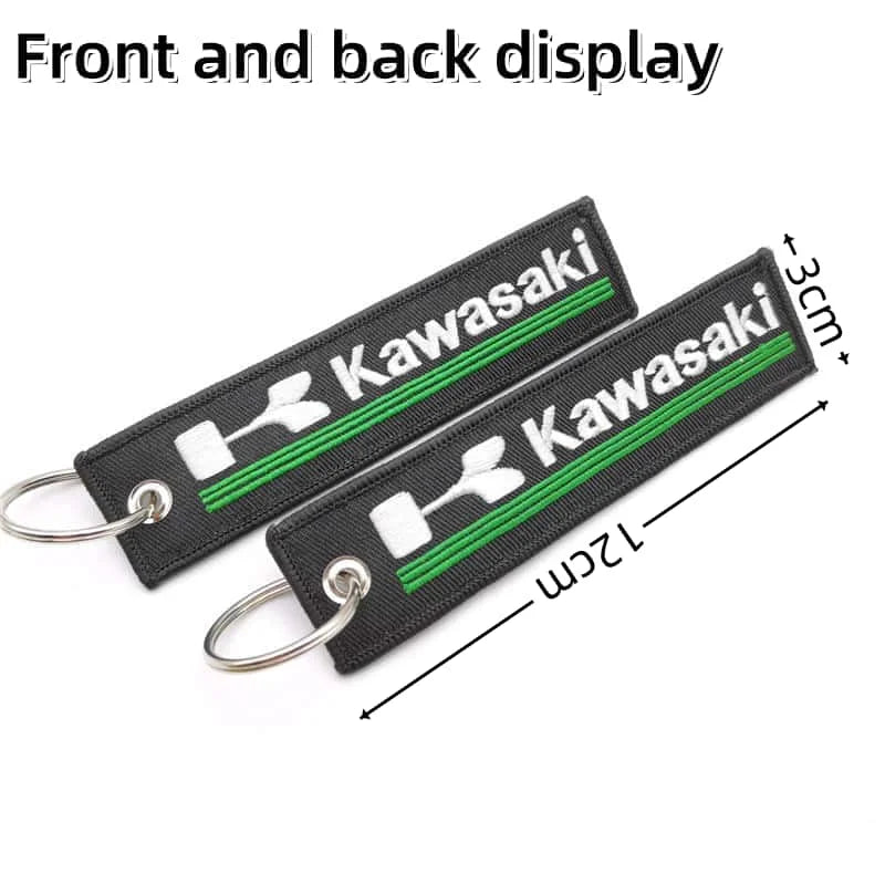 Kawasaki Motorcycle Embroidery Function Keychain