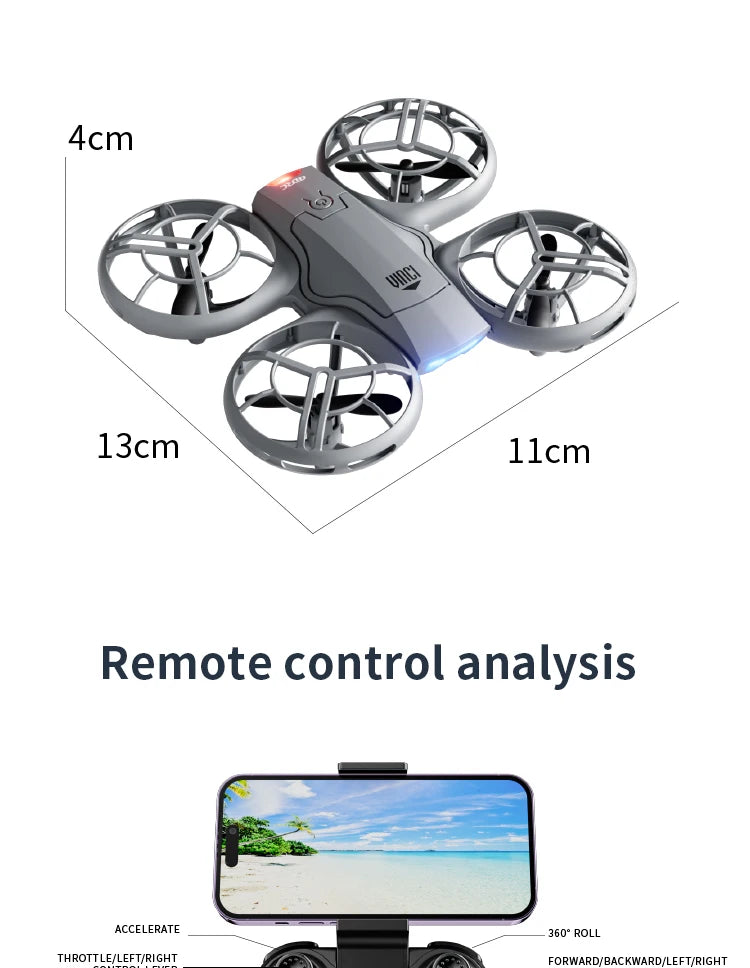 V8 Mini Drone 4K Professional Wide-Angle HD Camera WiFi FPV Height Hold Foldable RC Drone Quadrotor Helicopter Children's Toys
