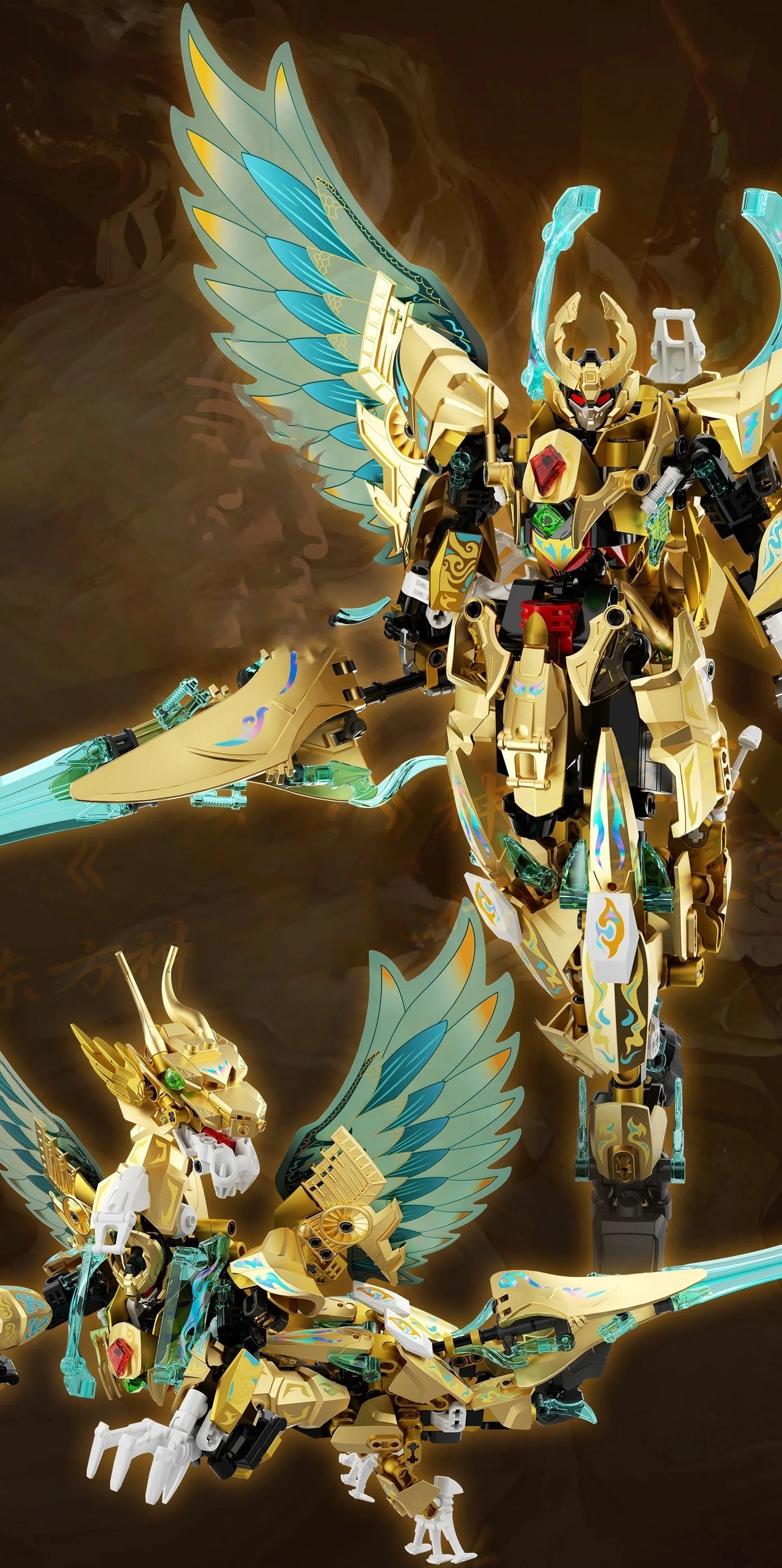 Robot building blocks set, mecha toy model, assembly, home decoration, dual-mode educational toy, birthday gift for boys.