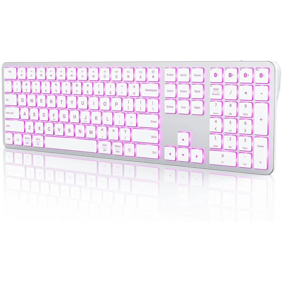 RGB Wireless Bluetooth Keyboard Full Size Multi-Purpose Rechargeable Keyboard Backlight Gaming Keyboard for Tablet PC